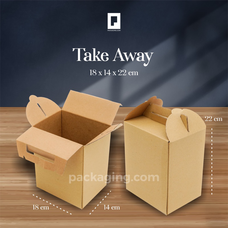 

Take Away 18x14x22/Box Jinjing/Box Tenteng/Handle box /Box serbaguna uk.18x14x21/Box polos/Takeaway Box