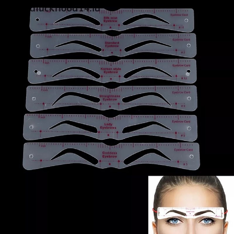 CETAKAN ALIS 12 BENTUK/CETAKAN ALIS PRAKTIS EYEBROW TEMPLATE RULER SET