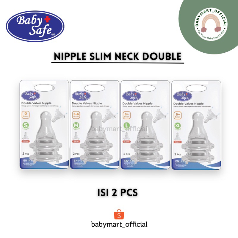 Baby Safe Dot Double Valves Slim Neck Nipple/Baby Safe Nipple
