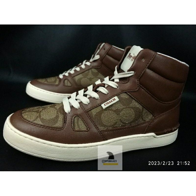 Coach Clip Court High Top Signature Original + Free kaos kaki