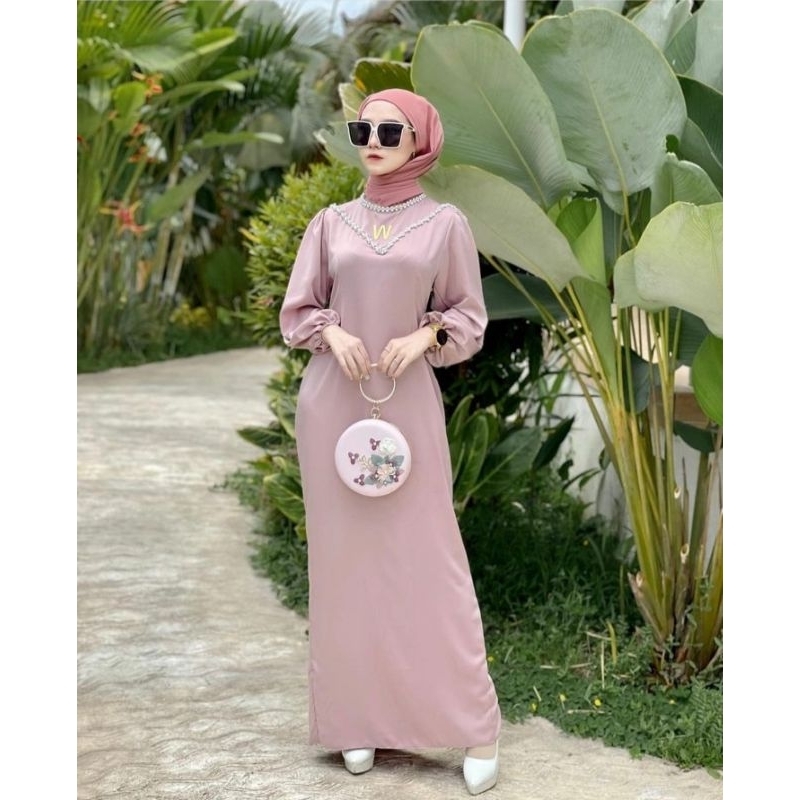 Ready size jumbo - vorry dress - dress pesta muslimah kondangan - dress terbaru - gaun premium