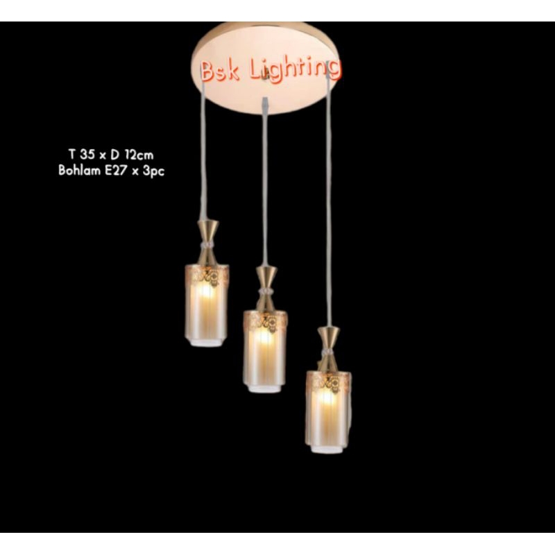 Lampu Gantung minimalis modern 3lampu