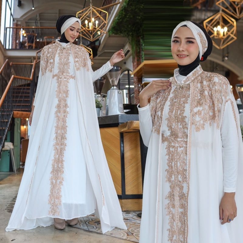 Kaftan Dewi Joda Bordir Payet Free Manset Gamis dan Ciput Original Butik