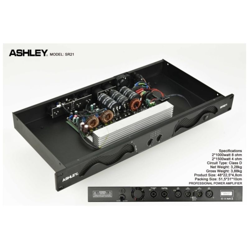 Power amplifier ashley SR 21 SR21 original 2 x 1500 watt