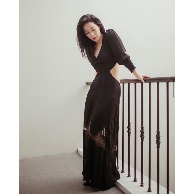 LULU YASMINE Soma Lace Maxi Dress Size S