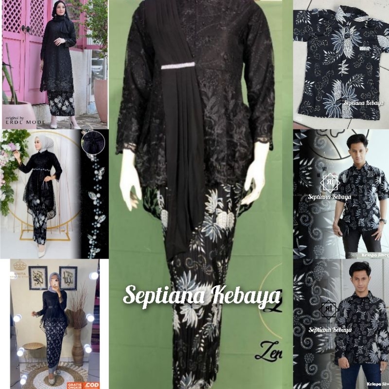 Couple kebaya warna hitam   |   cople kebaya/kebaya couple/batik couple