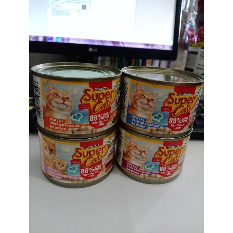 super cat kaleng 180 gr/super cat wet food 180gr