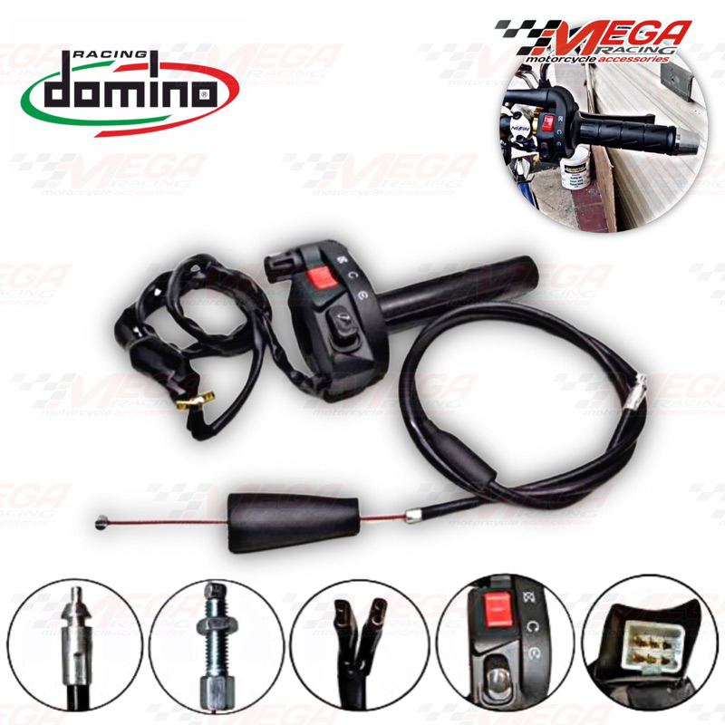 GAS SPONTAN / GAS KONTAN KSR SET HOLDER ON OFF STATER DOMINO ITALY 2 KABEL NINJA KLX DTRACKER CRF150 DLL