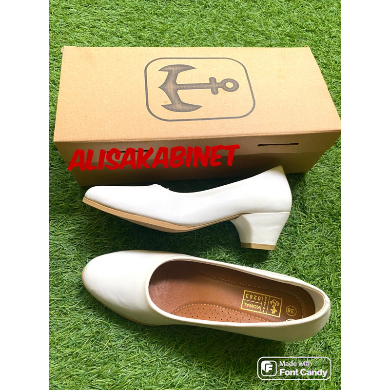 Sepatu PDU Pantofel Paskibra Putih Hak 3cm Jatah TNI AL