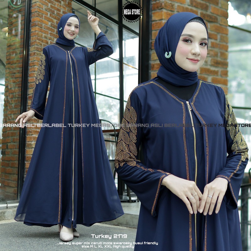 Gamis Turkey 2179 Busui Warna Dress By Original Megastore Longdress Busana Muslimah