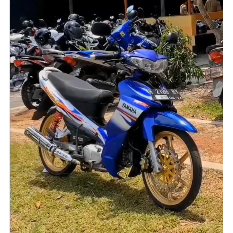 STIKER STRIPING MOTOR JUPITER Z CW 2005 BIRU PUTIH