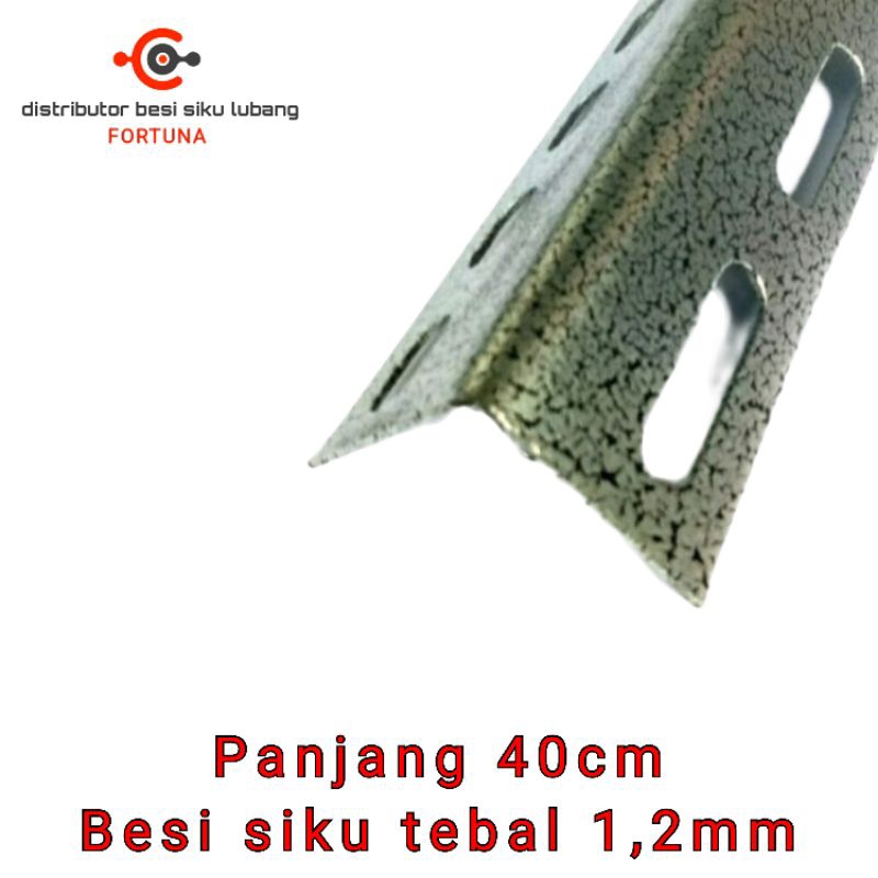 besi siku lubang tebal 1,2mm panjang 40 cm buat rak besi siku serbaguna