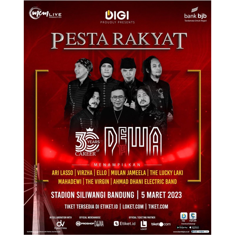 Tiket konser Dewa 19 05 maret 2023 sold