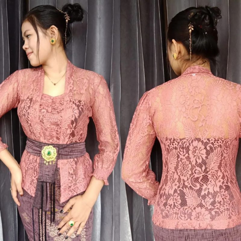 kebaya brokat cord tangan kerut