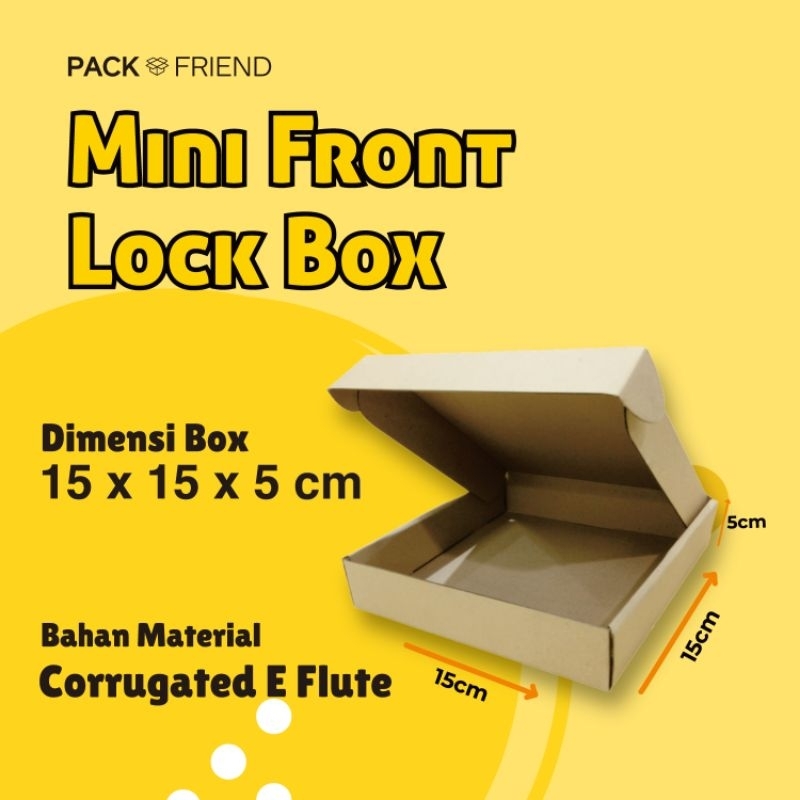 

Kardus 15x15x5/ Karton Box Front Lock Die Cut/ Premium Box Packing Hampers Souvenir