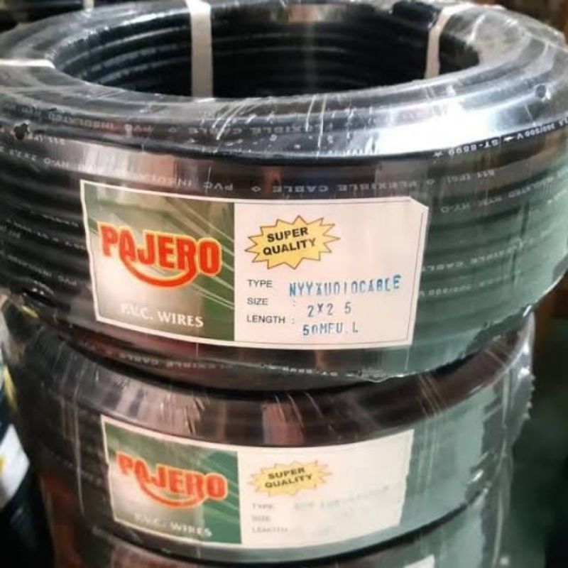 Kabel Listrik Serabut Tebal Pajero 2x2.5 MM (25 Meter)/Kabel Listrik/Kabel Serabut/Kabel Roll