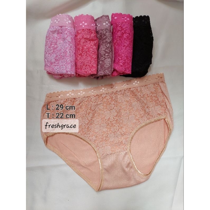 Celana dalam wanita / CD renda depan transparan 3 PCS .Size fit to L-Xl