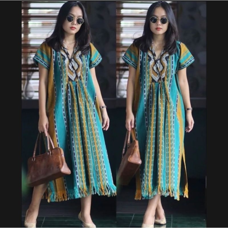 Renata Dress Tenun || Baju Tenun Elegan Terbaru