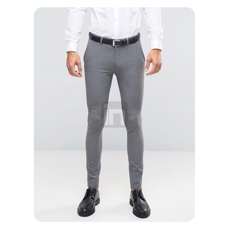 Celana Panjang Bahan Semi Wool Kain Dasar Trousers Formal Kerja Kantor Slimfit Pria