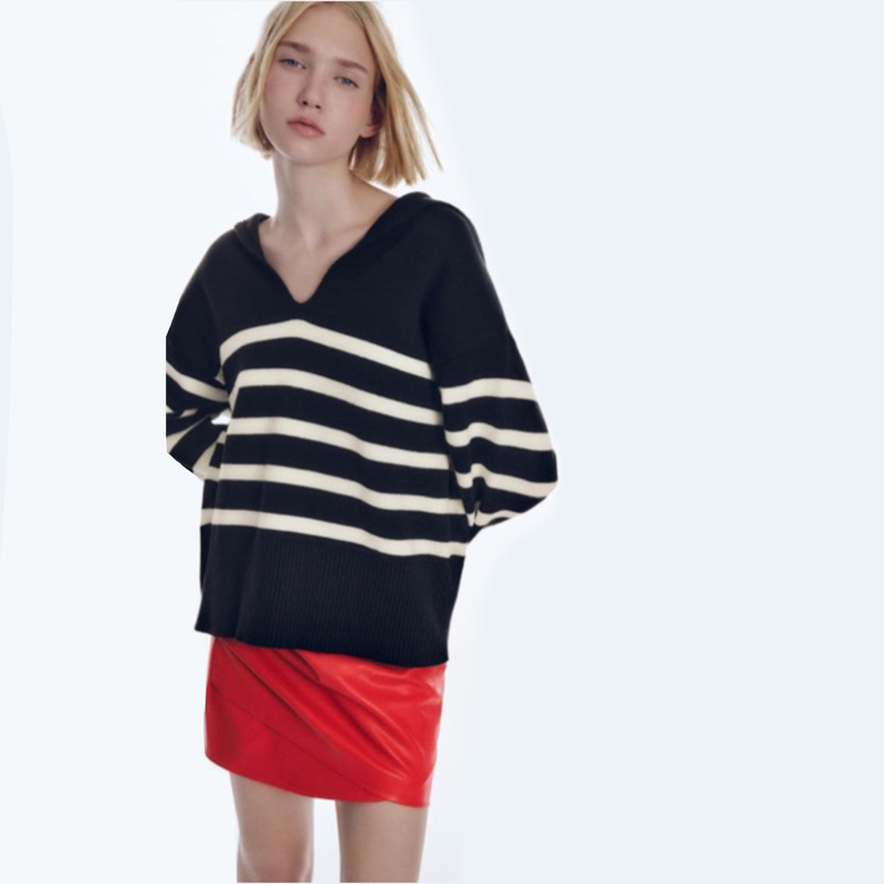 Sweater Knit Zara V Neck Striped