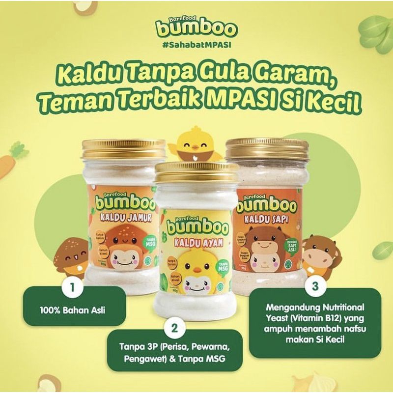 Barefood Bumboo Kaldu MPASI / Keju Bubuk / Abon Anak