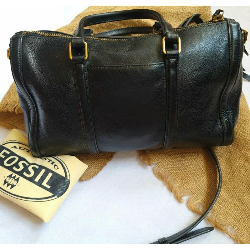 Tas Fossil.Kendal Satchel Black lengkap KEY Preloved