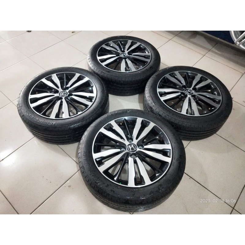 Velg Mobil Bekas Ori Copotan Honda JAZZ RS GK5 Ring 16 Lebar 6 Hole 4x100 Offset 50 Warna Black Poli