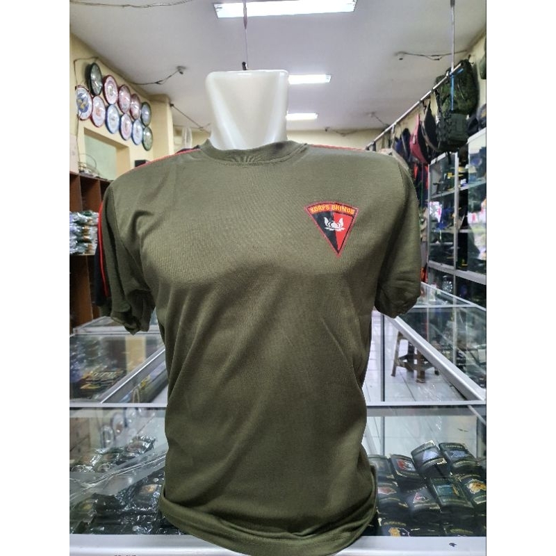 kaos kombinasi Brimob Hijau kecil | kaos dalaman dewasa Brimob Logo