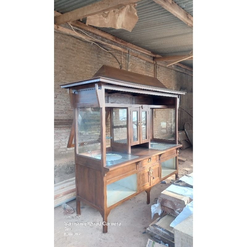 gerobak jualan mie ayam bakso/ gerobak mie ayam bakso joglo limasan/ gerobak kayu jati perhutani/ ge