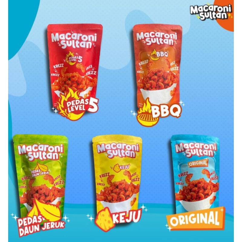 

macaroni sultan rasa pedas level 5 kemasan 50gr