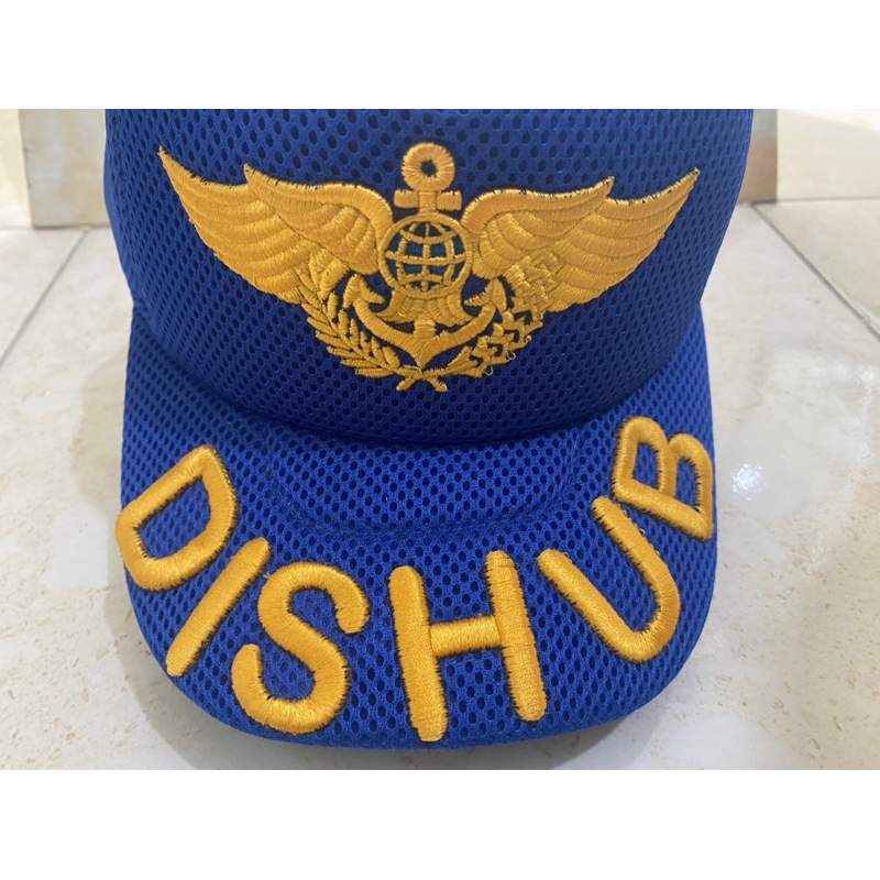 Topi Dishub Bahan Dobel mess Biru//hitam