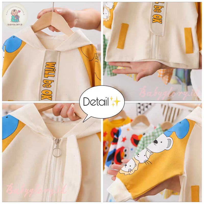 Jaket Anak Laki Laki Perempuan Import Hoodie Anak Unisex Motif Lucu Fashion Korea Outer Coat Keren