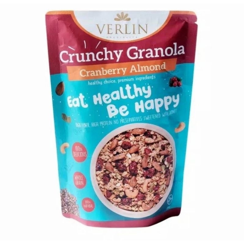 

VERLIN CRUNCHY GRANOLA CRANBERRY ALMOND 200 GRAM