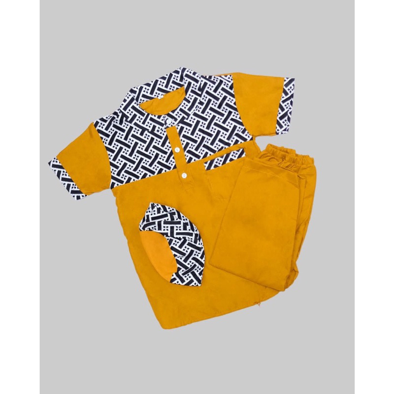 Setelan Kurta Anak Laki Laki / Set Koko Batik Pakaiam Muslim Anak