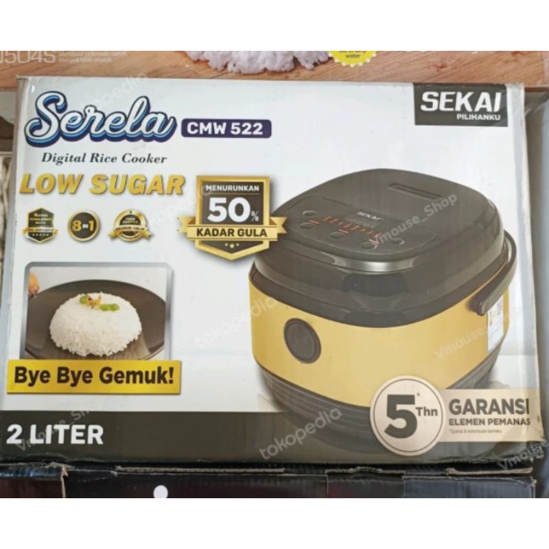 MAGIC COM SEKAI LOW SUGAR CMW 522 - RICE COOKER SEKAI LOW SUGAR 2L - MEJIG KOM LOW SUGAR SEKAI 2L - 