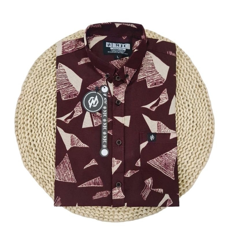 KEMEJA SURFING PRIA PANTAI ORIGINAL BY NJC KEMEJA LENGAN PENDEK MOTIF BUNGA KEREN