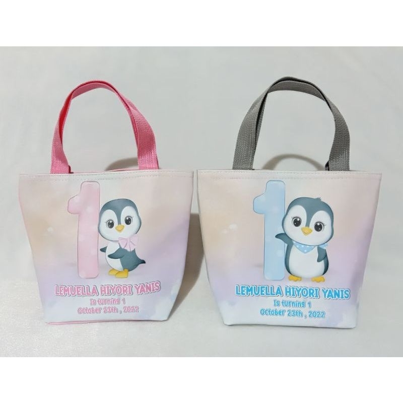 Tas ultah Bahan oscar printing pitalo tebal/Parasut tebal/model trapesium/Tas Souvenir/perekat kretek