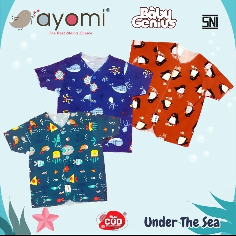 AYOMI-Baju Bayi Lengan Pendek Neci | Baju Newborn Pendek
