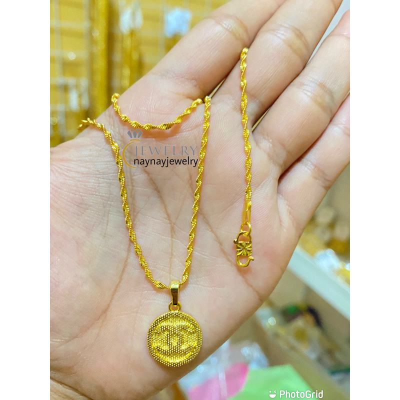 Kalung plintir cenul bulat warna 24k / 45cm