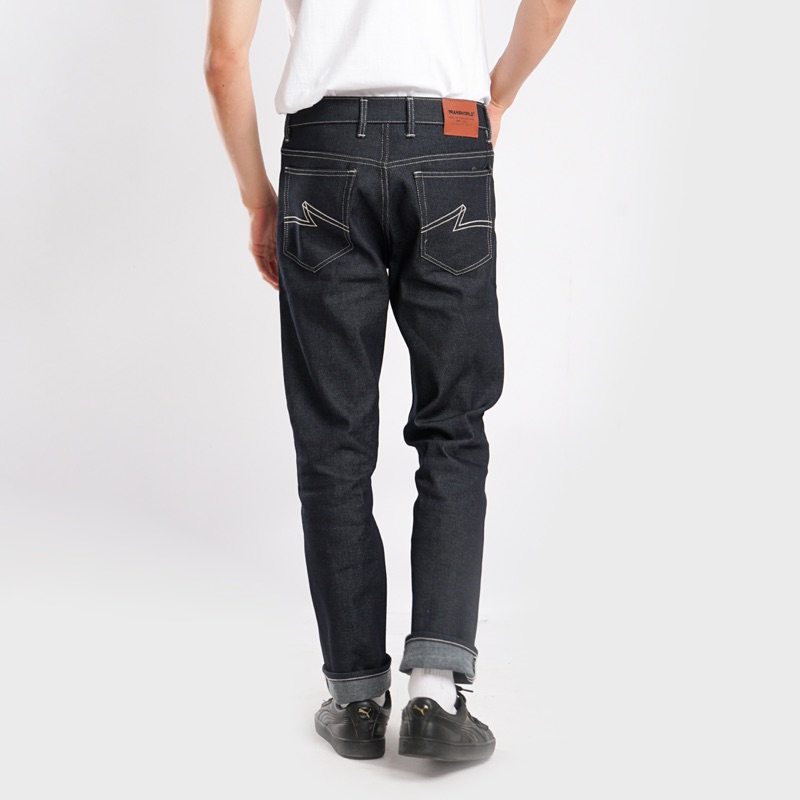 Transworld Celana Denim Selvedge Accent 15 OZ Kaku Black Indigo Art Kasta