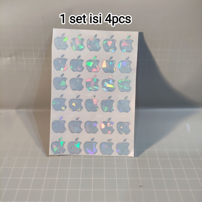 logo iphone apple stiker hologram