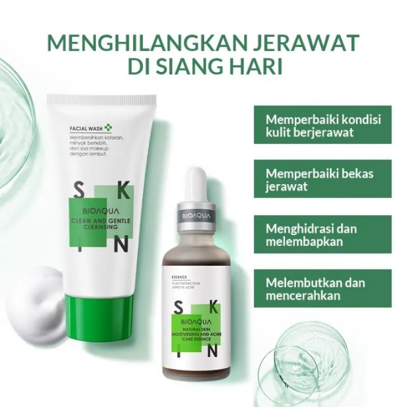 (BPOM) Bioaqua Acne Care & oil control moisturizing Skincare set Isi 4 pcs Ampuh atasi masalah Jeraw
