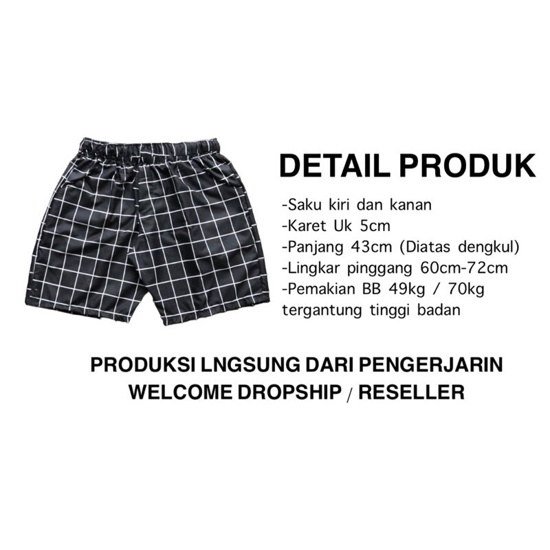 BOARSHORT PREMIUM FLANEL BLACK.BOARDSHORT FLANEL BLACK POLOS PREMIUM