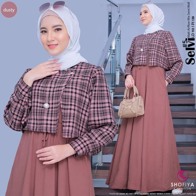 SELVI,NAYA,NIKKY, MELIA,FRIDA,GIVA ,ILONA One Set 2 in 1(outer &amp; skrit) Ori by Shofiya