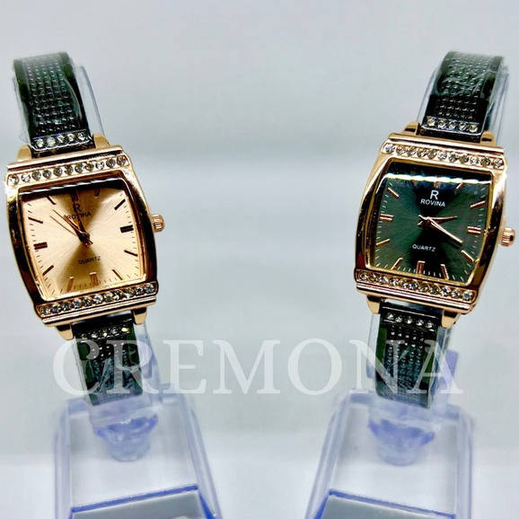 CREMONA - Jam Tangan Fashion Wanita Permata Analog Import dengan Desain Mewah dan Elegan, Perempuan Cewek Tampil Glamour