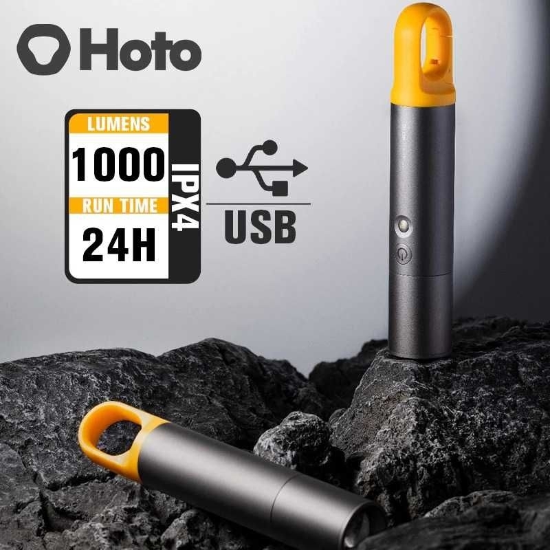 HOTO Senter LED Flashlight Lite Rechargeable 1000 Lumens - QWSDT001