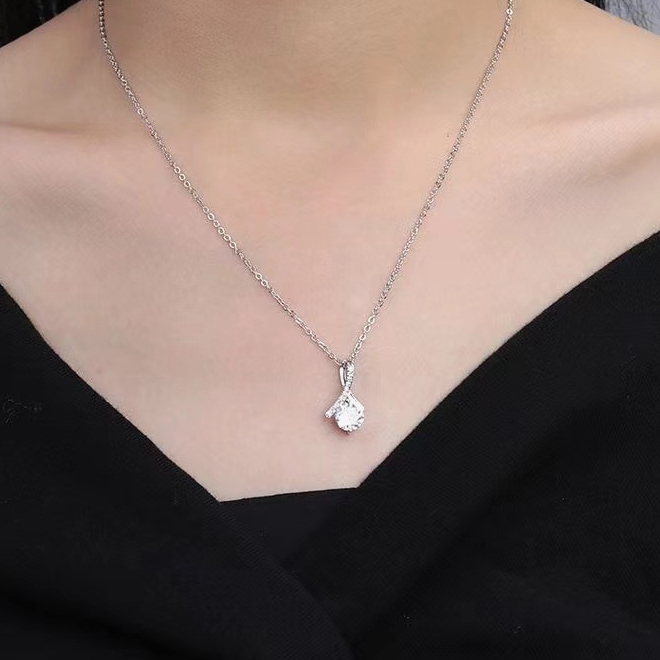 Hands Jewelry Perhiasan Berlian Original Kalung Korean Style Cewek Berlian Eropa Asli Sterling Silve