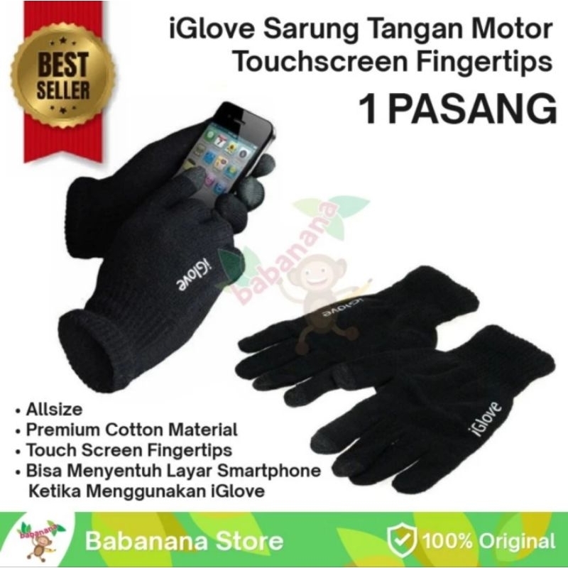 iGlove Touch Screen Smartphones Sarung Tangan Sepeda Motor HP Android