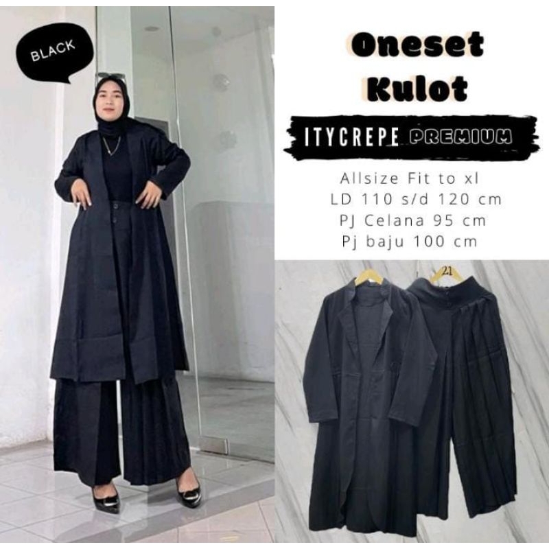 one set Itycrep / SET KULOT CARDIGAN  INARA (Kulot+Outer) //Ready stock siap Kirim//setelan Kulot terbaru