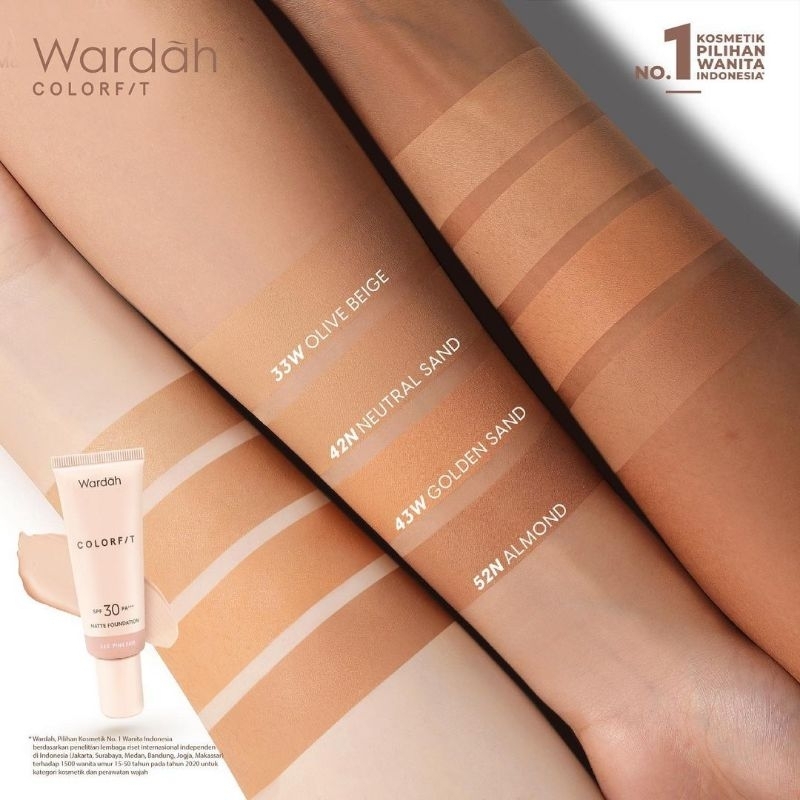 WARDAH Colorfit Matte Foundation SPF 30 PA+++ 25mL | foundation mate color fit